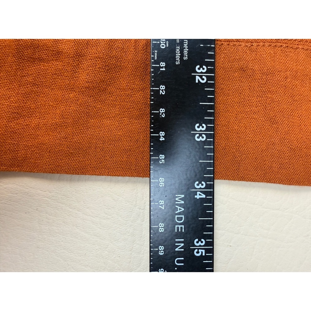 Who What Wear XS Dress Boho Linen Blend Burnt Orange Lace Up Puff Sleeve - Picture 9 of 9